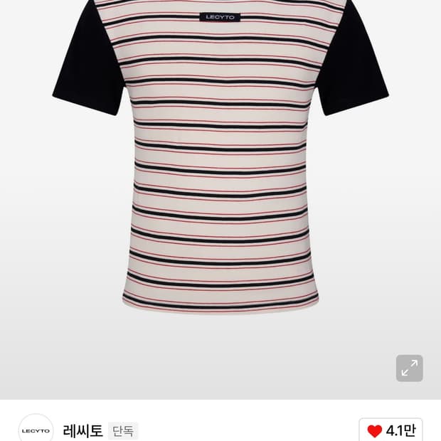 레시토 어반 스플리트 스트라이프 티셔츠_[아이보리]