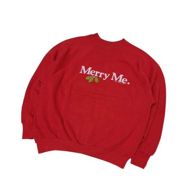 '80~'90s Sportswear Red Merry me 스웻셔츠