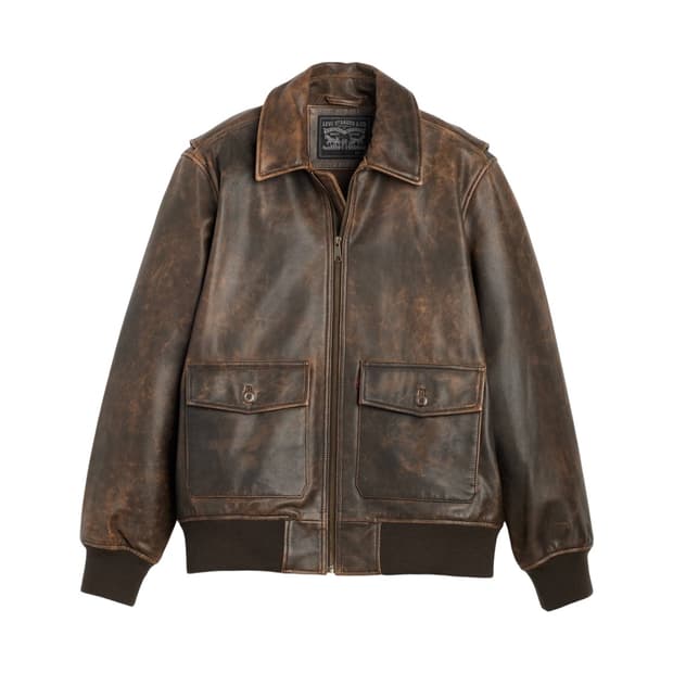 M사이즈) 리바이스 클레이튼 레더 에비에이터 자켓