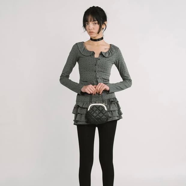 새상품(택포함o) / 쓰리타임즈 롤리 피콧 가디건