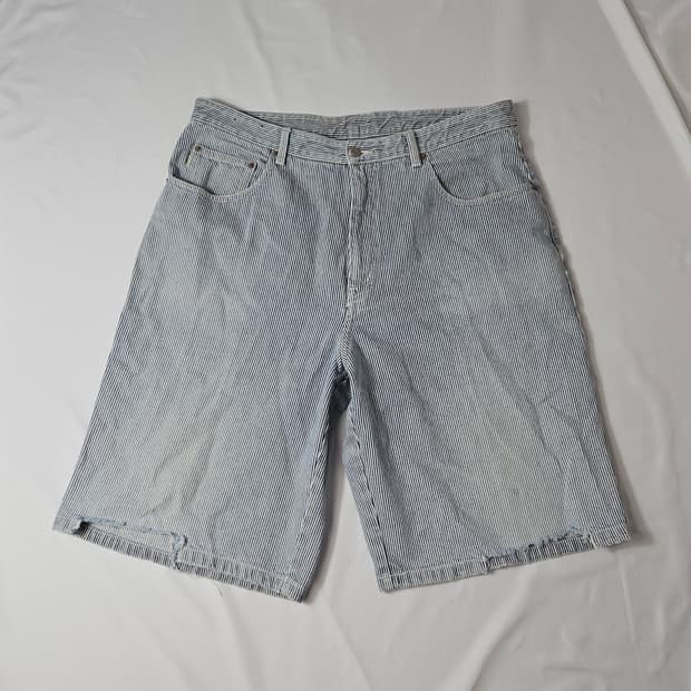 90s 쉐인진 스트라이프 버뮤다 쇼츠 숏팬츠 반바지 34