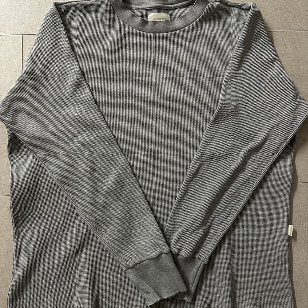 fw22 ald waffle thermal long sleeve grey