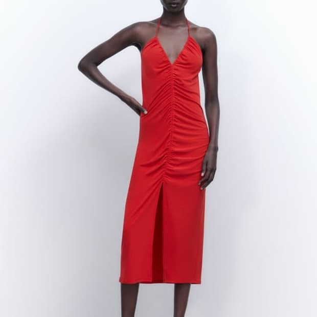 ZARA 자라 레드 셔링 원피스