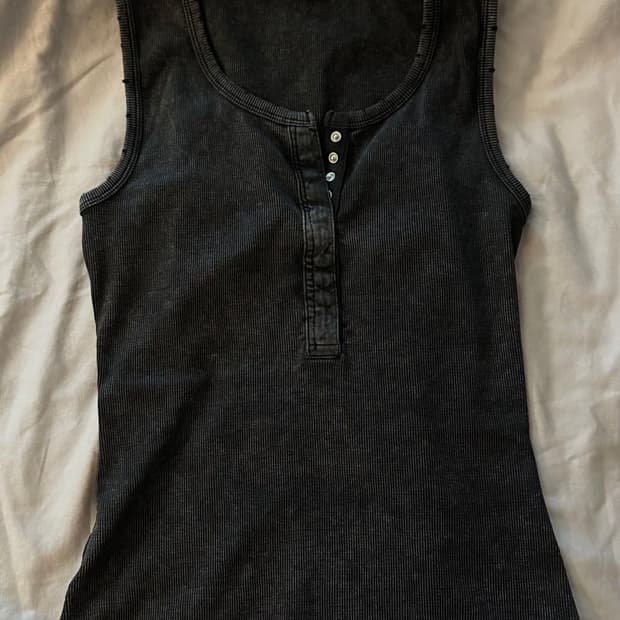 자라 워시드 리브드 탑 슬리브리스