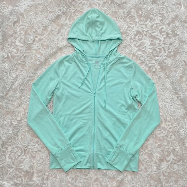 Uniqlo mint hooded zip-up
