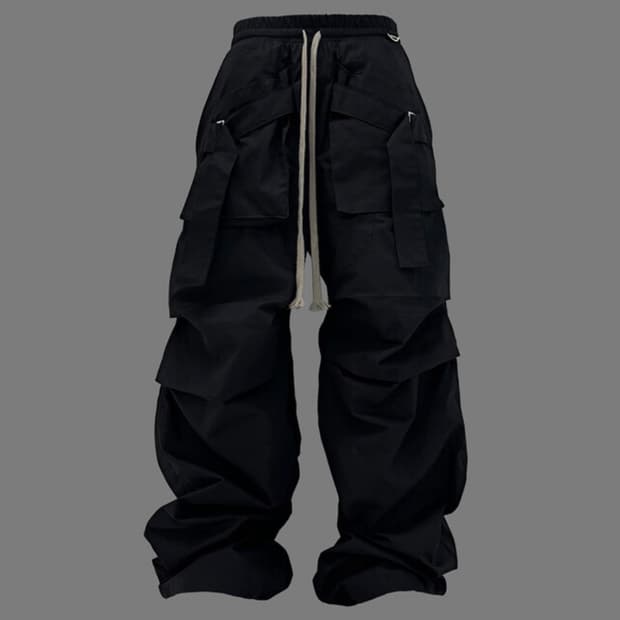 W047 (Wide safety cargo pants black)