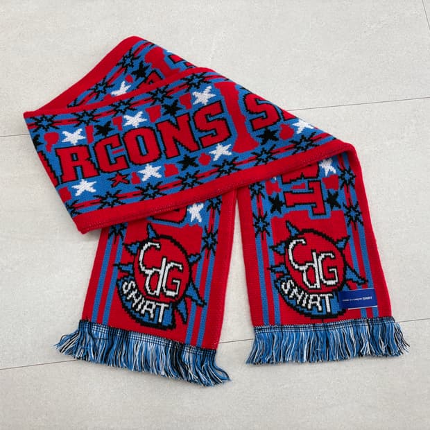 꼼데가르송 셔츠 니트 자카드 풋볼 스카프/머플러/목도리