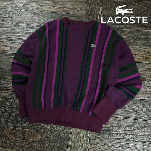 [라코스테] 로고 패치 빈티니 패턴 루즈핏 니트 M19849