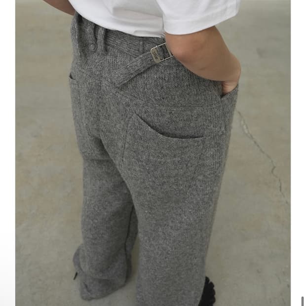 Yiyae Strap Wool Pants Grey [S]