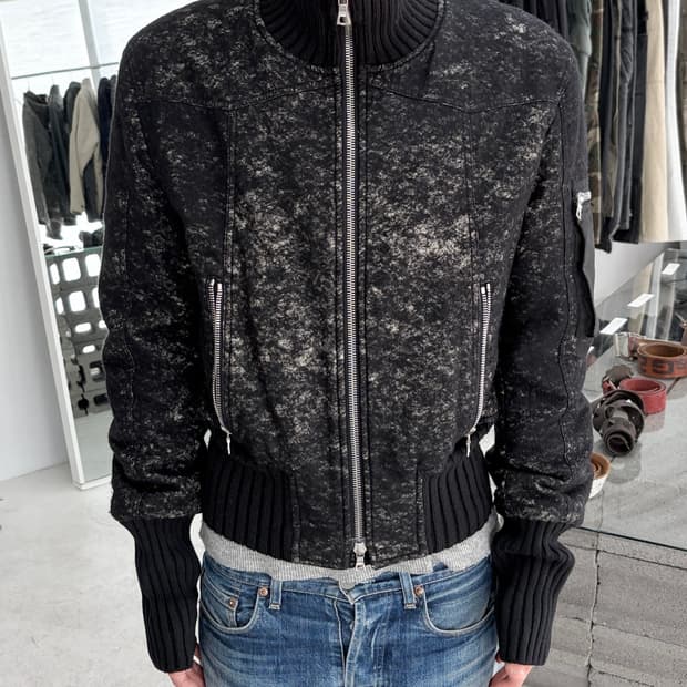 gazzarrini 디스트레스드 울 봄버 자켓