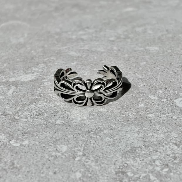 Oribell 크롬 플로랄 925실버 오픈링 반지