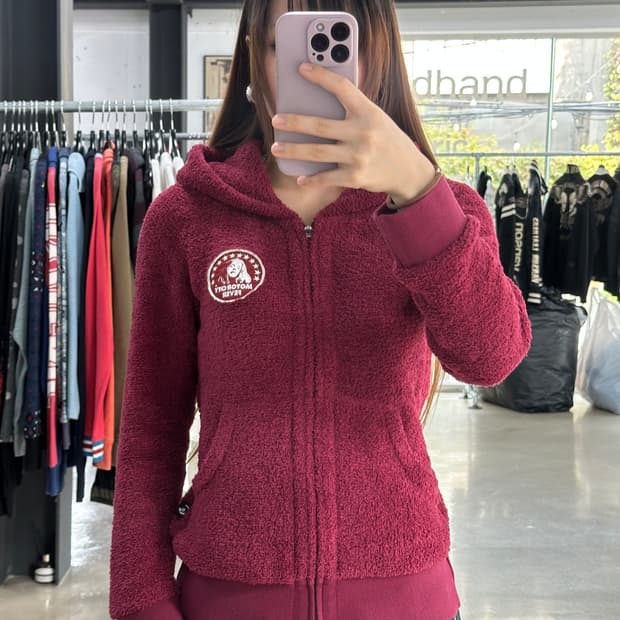 히스테릭글래머 히스걸 보아 파커 후드집업 다크체리