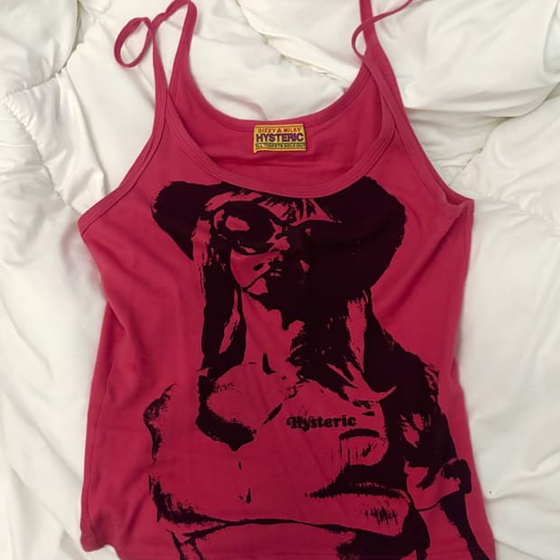 히스테릭 글래머 스모크 온 워터 캐미솔 핑크 나시