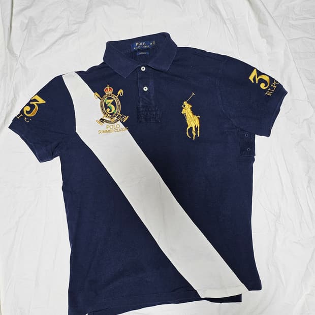 폴로랄프로렌 빅포니 사선 카라티 핀터깔 여성 M