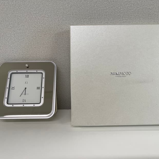 미키모토 펄 진주 스퀘어 탁상시계 MIKIMOTO 1번