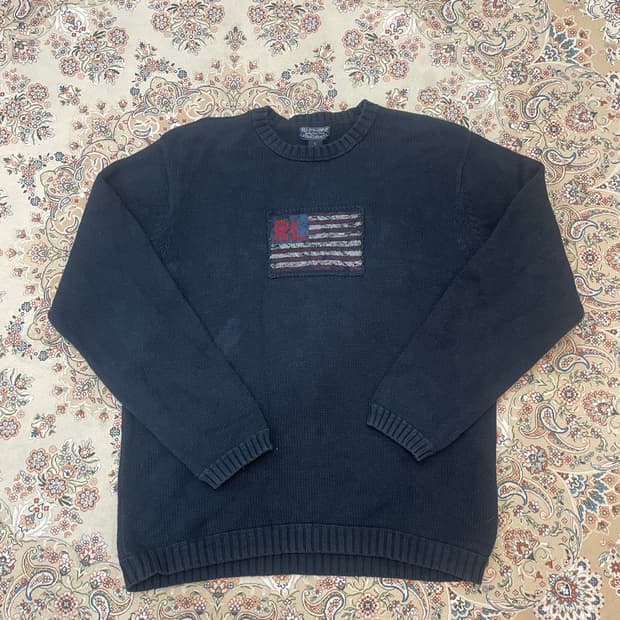 폴로 성조기 니트 L