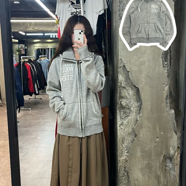 홀리스터 후드집업 그레이 M #csz2655