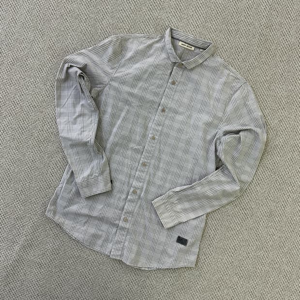 S DKNY 그레이 긴팔 체크 셔츠 0427D