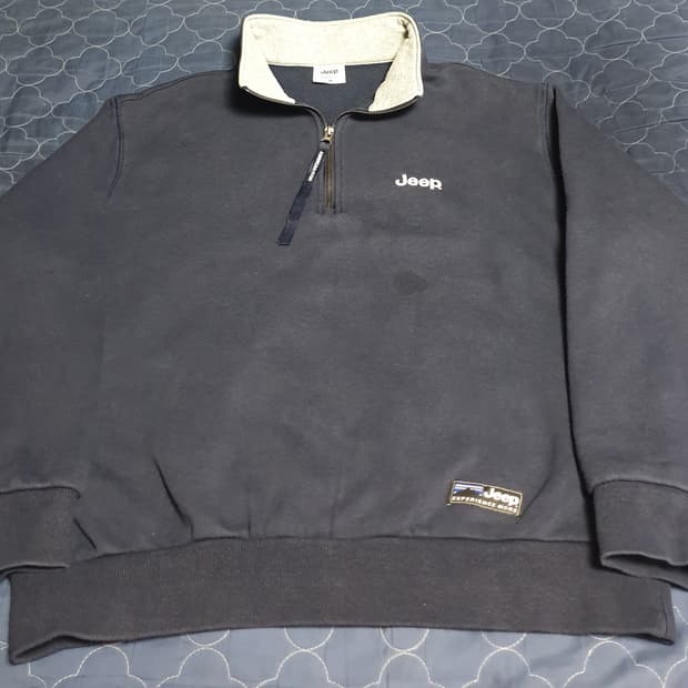 JEEP 아메리칸 아이콘 루즈핏 하프집업 맨투맨 네이비 (L)