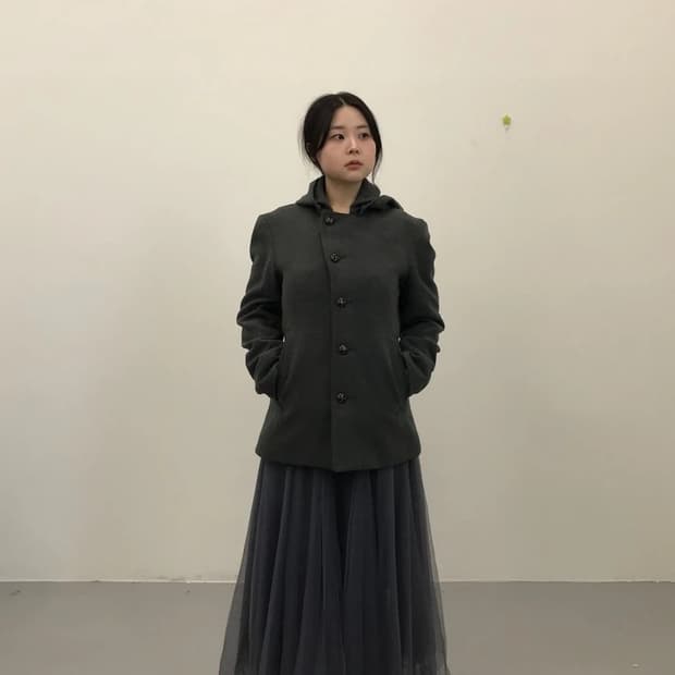 THE SHOP TK Hooded Wool Coat