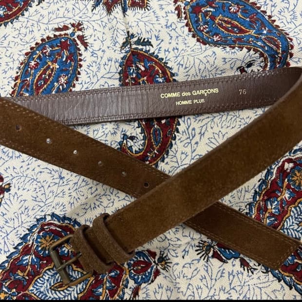 꼼데가르송 브라운 스웨이드 벨트