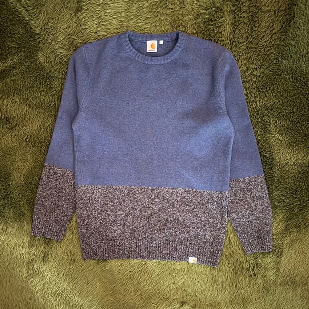 [L] 칼하트 WIP 투톤 WELCH 스웨터 니트 네이비 그레이