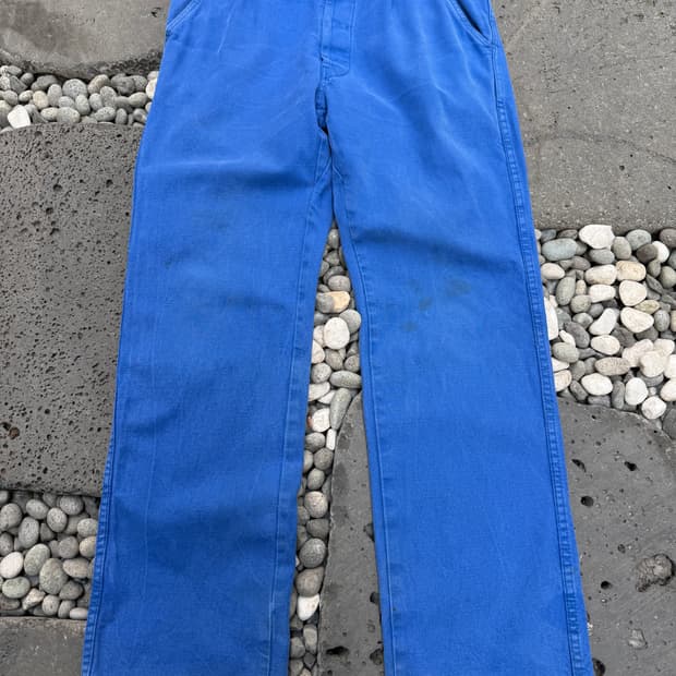 OLD VINTAGE WASHED BLUE FRENCH 프렌치 워크팬츠
