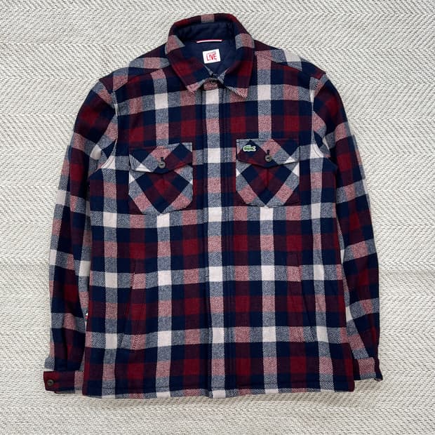 라코스테 투포켓 체크 울자켓 r2780