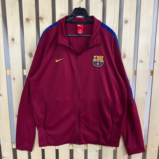(XL) 나이키 FC 바르셀로나 버건디 져지 트랙탑