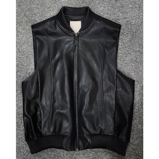 셀렙샵 인조 레더 베스트 가죽 조끼 95