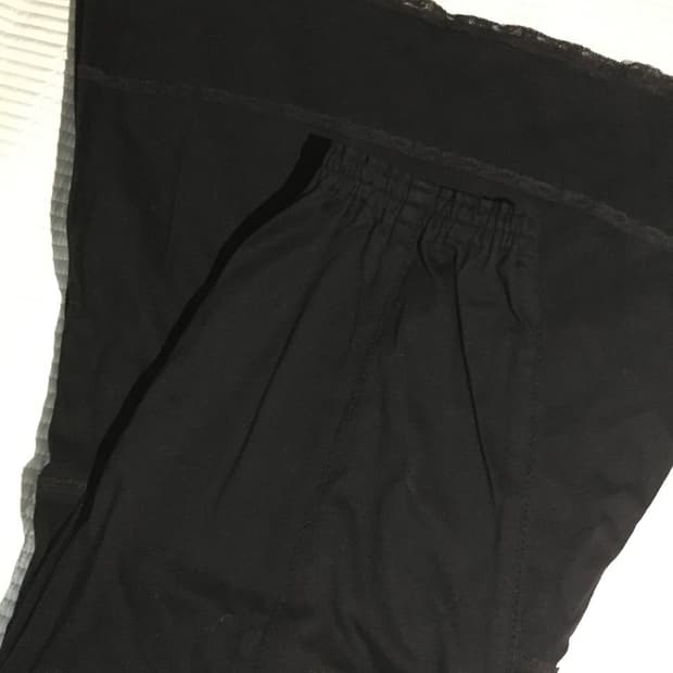 빈티지 핑크하우스 레이스 블랙 롱스커트 미니멀 아방가르드