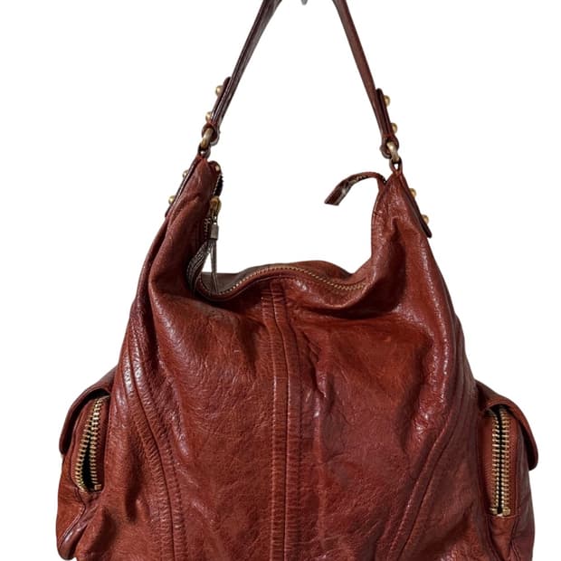 빈티지 소가죽 숄더백 레드