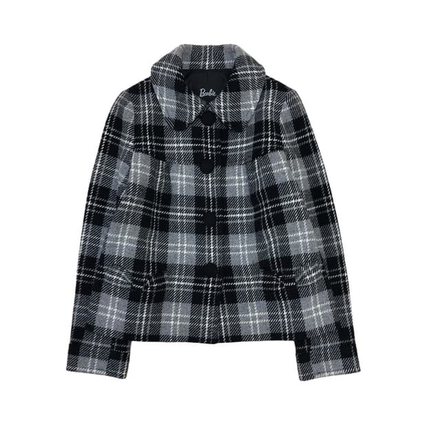 바비 숏 체크 코트