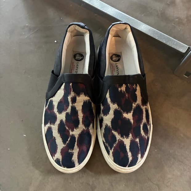 Lanvin Leopard Jacquard Leather Skate