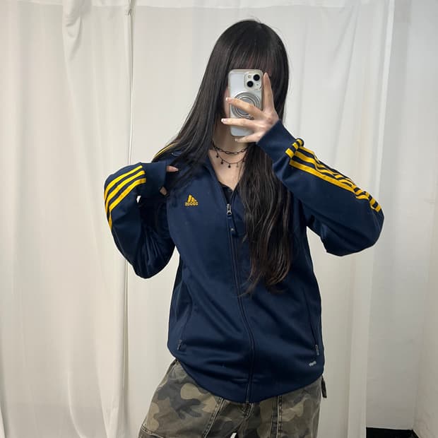Adidas Navy & Yellow Track Jersey