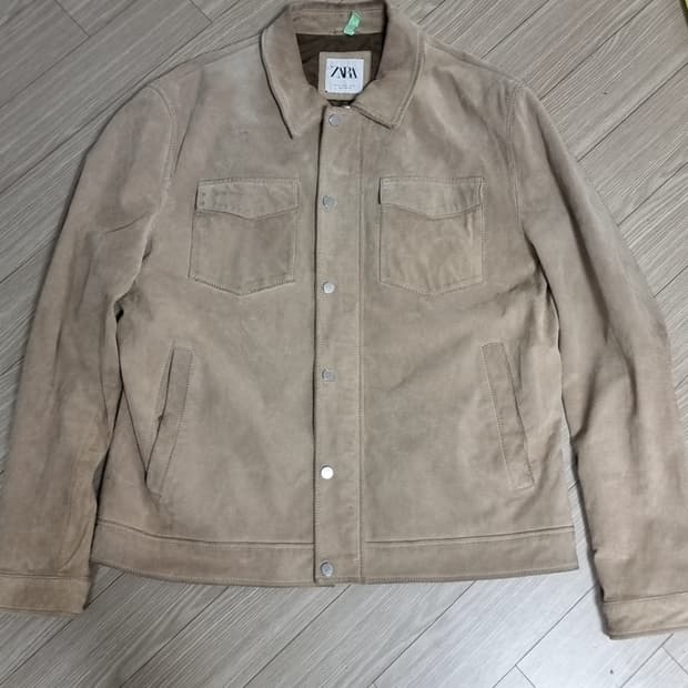 자라 가죽스웨이드 가죽트러커 자켓 베이지(105-110)