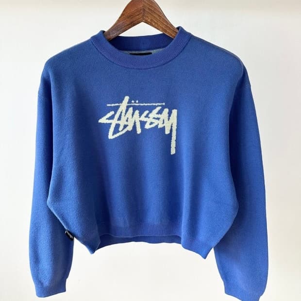 스투시 크롭 니트