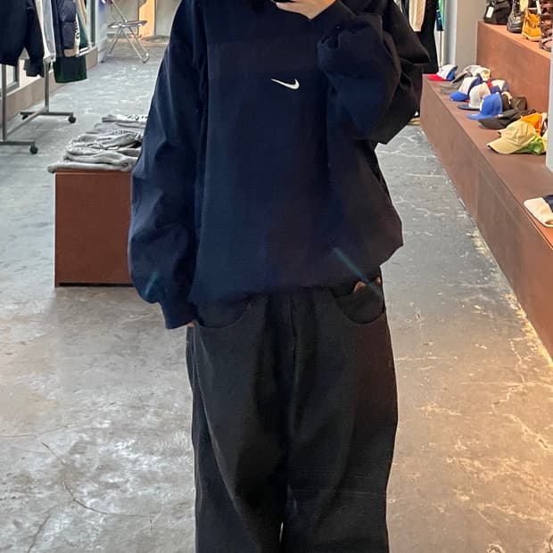 나이키 90s 빈티지 스우시 네이비 웜업 H954