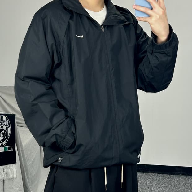 나이키 올드스쿨 스우시 히든후드 바람막이 자켓 L