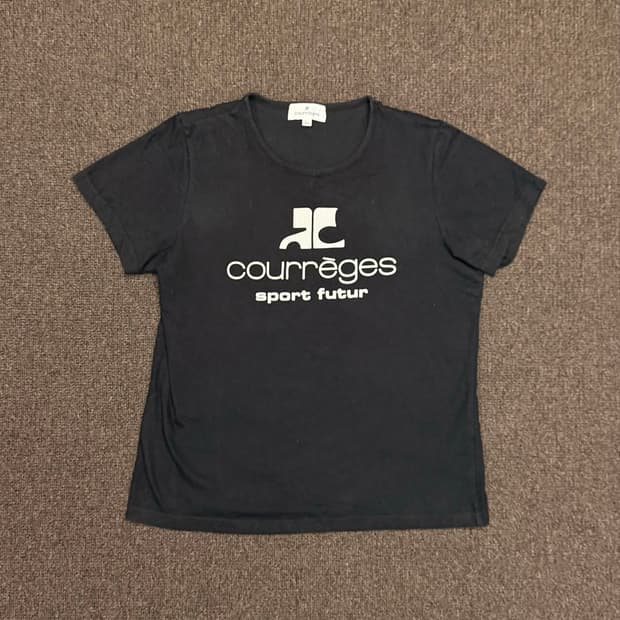 OS)Courreges 빈티지 레터링 반팔 티셔츠