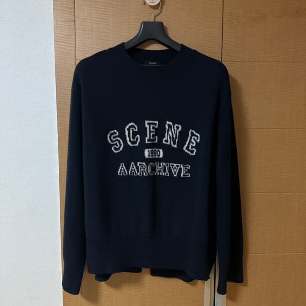 F 한섬 시스템 SYSTEM 울100 니트 네이비