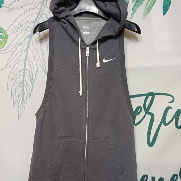 나이키 스우시 후드 집업 조끼 M