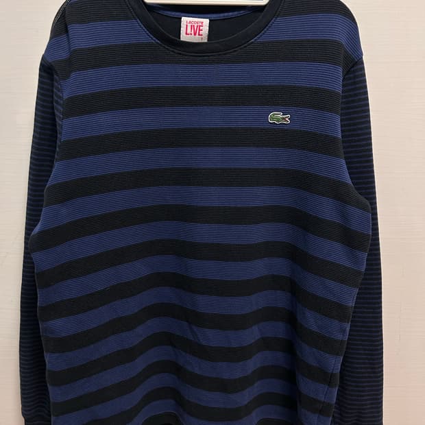 라코스테 라이브 스트라이프 긴팔 티셔츠 100