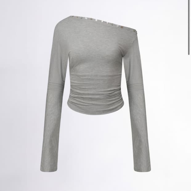 스컬프터 shell button top 쉘 버튼 탑 그레이 차콜 원숄더