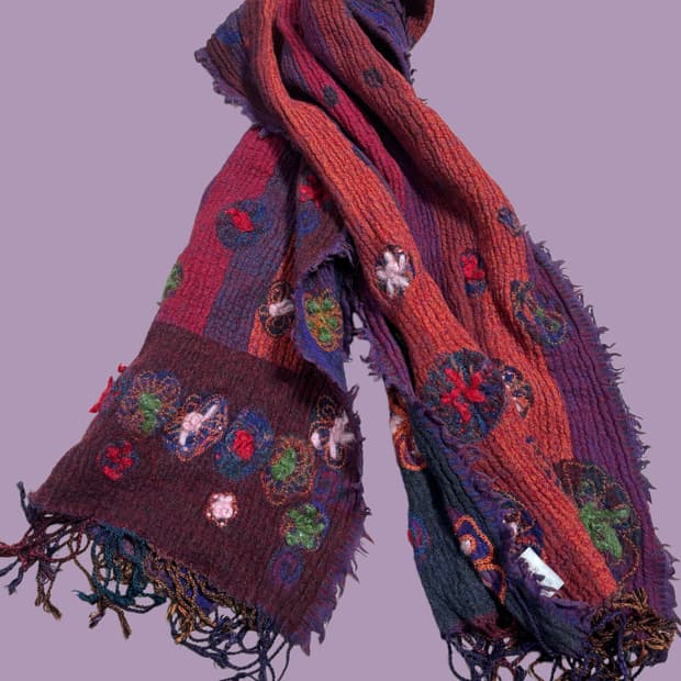 빈티지 히피 하구미 리버시블 목도리