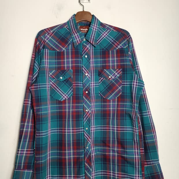 랭글러 웨스턴 체크 셔츠