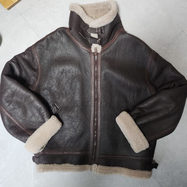 B-3  100%양가죽 양모 무스탕 자켓 115-120 xxxl