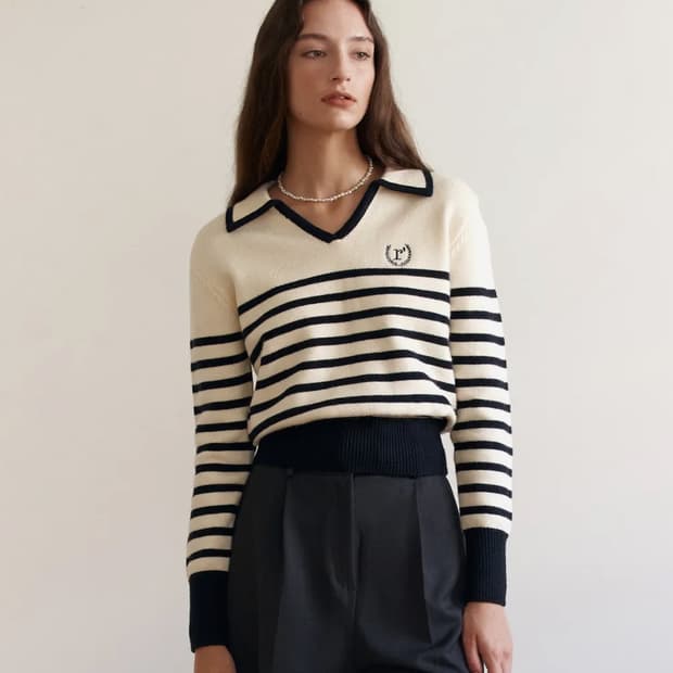 로라로라 스트라이프 니트