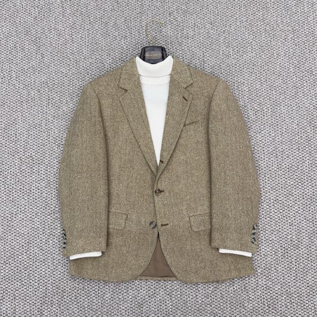 Norman Hilton 테일러드 헤링본 트위드 자켓