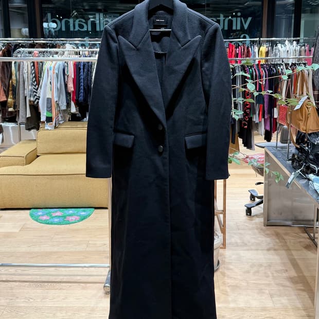 이자벨마랑 블랙 캐시미어 혼방 롱 코트